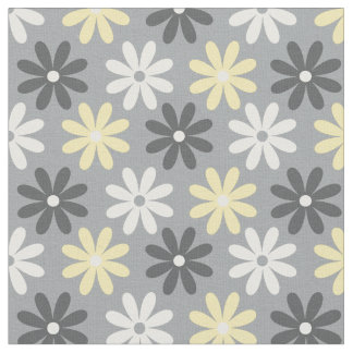 Fabric Floral Group Pattern Amarillo y Gris Stof