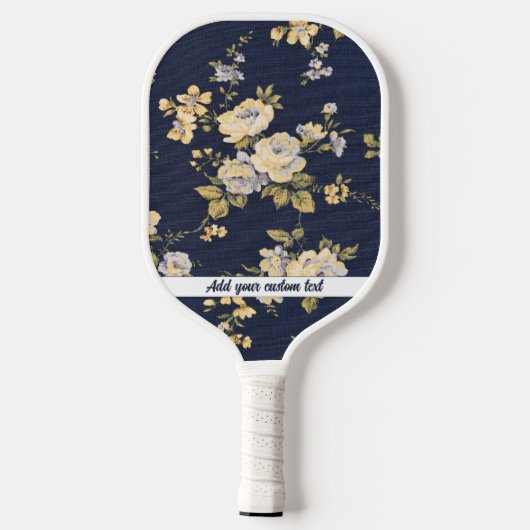 Fabric floreel patroon pickleball paddle (Achterkant)