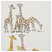 Fabric Giraffe familie Stof (Swatch)