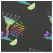 FABRIC - GLASHALF VOLLEDIG, Cocktail-Humor Stof (Close Up)