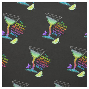 FABRIC - GLASHALF VOLLEDIG, Cocktail-Humor Stof