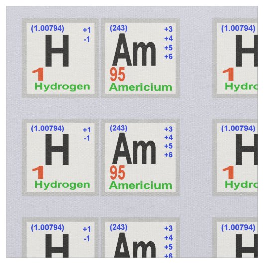 Fabric Ham Radio Chemical Elements Stof (Close Up)