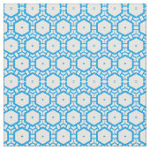 Fabric - Hexagon Pattern in Blue and White Stof (Close Up)