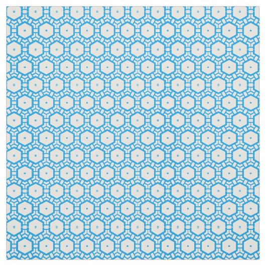 Fabric - Hexagon Pattern in Blue and White Stof (Swatch)