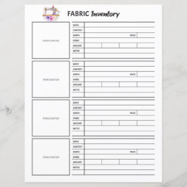 Fabric-inventarisatieblad