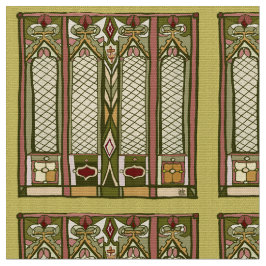 Fabric met " Kunst en Kunstwerk" gestyliseerd patr Stof