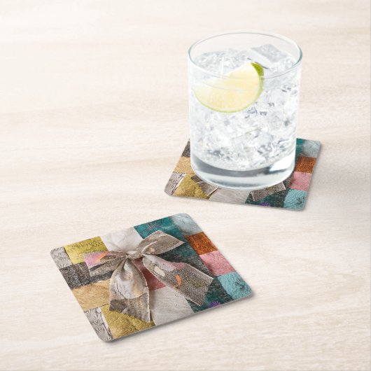 Fabric Ribbon Bow Coaster Kartonnen Onderzetters (Insitu)