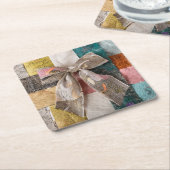 Fabric Ribbon Bow Coaster Kartonnen Onderzetters (Schuin)