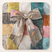 Fabric Ribbon Bow Coaster Kartonnen Onderzetters (Voorkant)