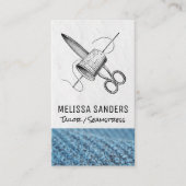 Fabric-schaar | Schroefsel en naald Visitekaartje (Voorkant)