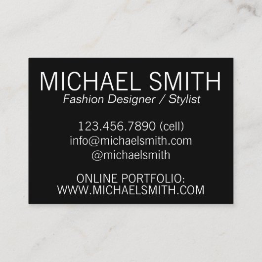 Fabric Store Neon Sign Costume Mode Designer Visitekaartje (Achterkant)