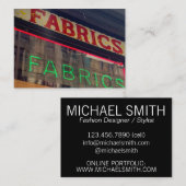 Fabric Store Neon Sign Costume Mode Designer Visitekaartje (Voorkant / Achterkant)
