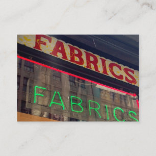 Fabric Store Neon Sign Costume Mode Designer Visitekaartje