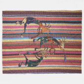 Fabric Stripes Patroon gekleurd I + KOKOPELLI Fleece Deken (Voorkant (Horizontaal))