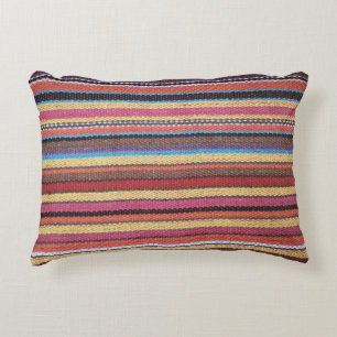 Fabric Stripes Patroon verkleurde I + uw ideeën Decoratief Kussen
