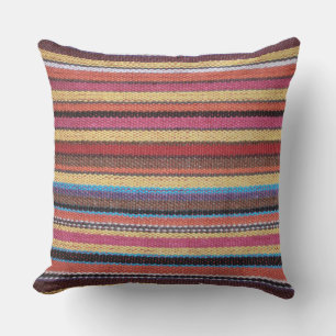 Fabric Stripes Patroon verkleurde I + uw ideeën Kussen