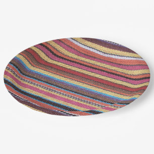 Fabric Stripes Patroon verkleurde I + uw ideeën Papieren Bordje