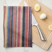 Fabric Stripes Patroon verkleurde I + uw ideeën Theedoek (Quarter Fold)