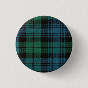 Fabric Tartan Round Button