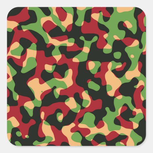 Fabric van het Burgundy Green Camouflage Army Vierkante Sticker (Voorkant)