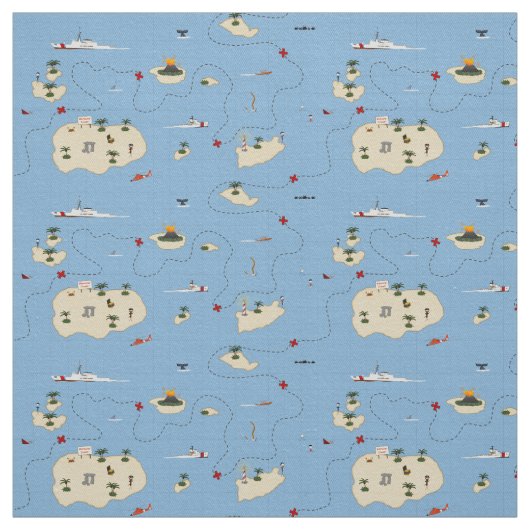 Fabric van kustGuard Rescue Map Patroon Stof (Swatch)