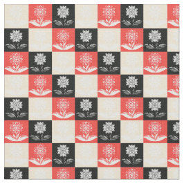 Fabric with a pattern with contrasting squares stof