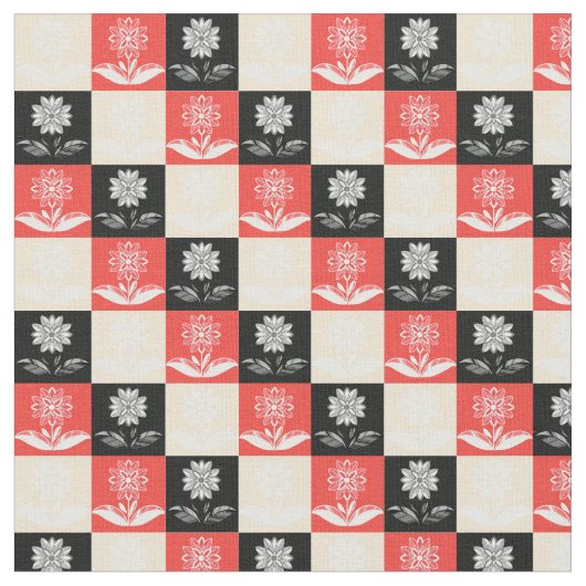 Fabric with a pattern with contrasting squares stof (Close Up)