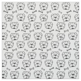 Fabric with an english bulldog pattern stof