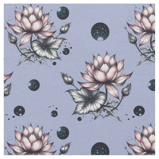 Fabric with bottom woven lotuses stof (Close Up)