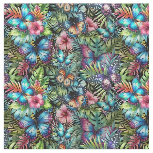 Fabric with snowstorms “Flight in the jungle” Stof (Close Up)