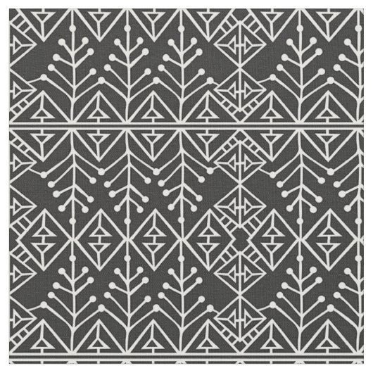 Fabric - Zwart-wit Aztec-patroon Stof (Close Up)