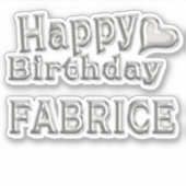 Fabrice Happy Birthday silver Aufkleber Sticker (Voorkant)