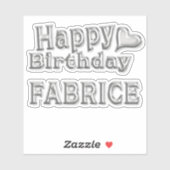 Fabrice Happy Birthday silver Aufkleber Sticker (Vel)
