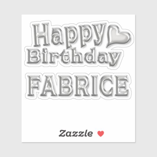 Fabrice Happy Birthday silver Aufkleber Sticker (Vel)