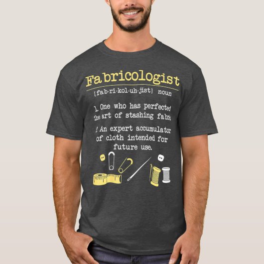 Fabricoloog Funny Quilter GIft Quilting Sewing T-shirt (Voorkant)