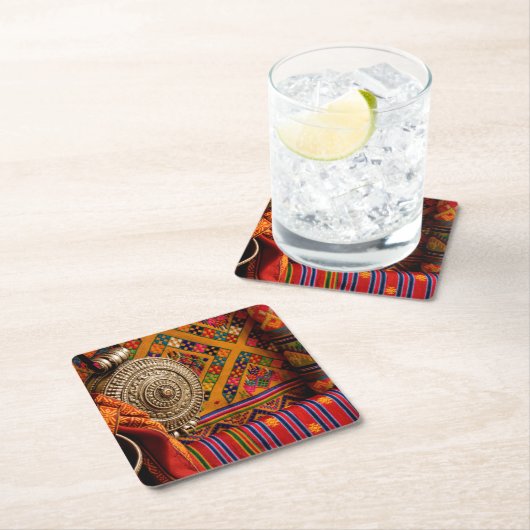 Fabrics, Bhutan Kartonnen Onderzetters (Insitu)