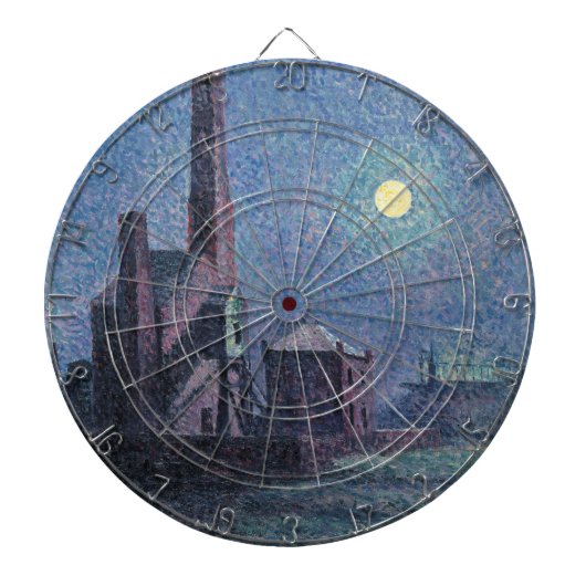 Fabriek in de Monlight (Stedelijk Landschap) (Luce Dartbord (Voorkant)