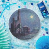 Fabriek in de Monlight (Stedelijk Landschap) (Luce Papieren Bordje (Feest)