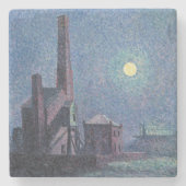Fabriek in de Monlight (Stedelijk Landschap) (Luce Stenen Onderzetter (Voorkant)