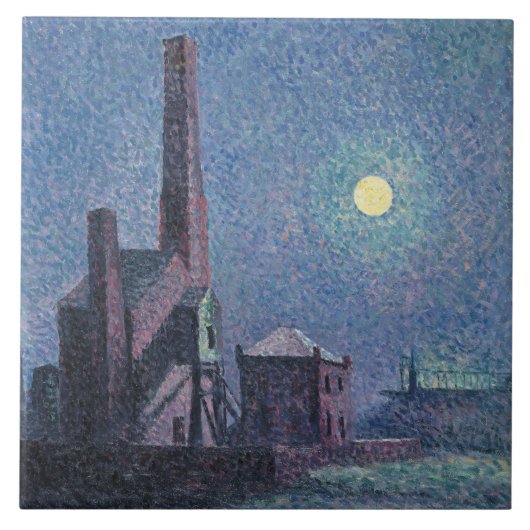 Fabriek in de Monlight (Stedelijk Landschap) (Luce Tegeltje (Voorkant)