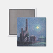 Fabriek in het maanlicht (Stedelijk landschap) (Lu Magneet (Voorkant / Achterkant)