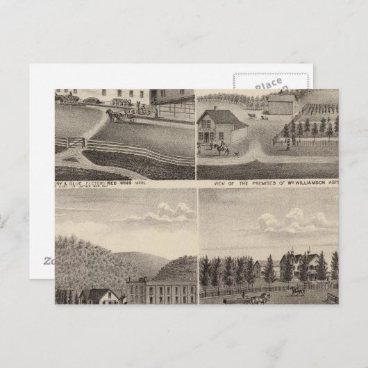 Fabriek, winkels en voorzitterschappen, Minnesota Briefkaart (Voorkant / Achterkant)