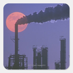 Fabrieksmatige rokestacks vierkante sticker
