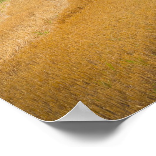 Fabrieksmatige schoorstenen met geel veld veld poster (Hoek)