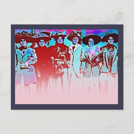 Fabrieksmatige vrouwenstaking 1909 briefkaart (Voorkant)