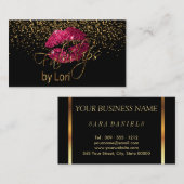 Fabu-Lips met goudConfetti Visitekaartje (Voorkant / Achterkant)