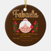 Fabuela als een regulier Abuela Leopard Spaans Keramisch Ornament (Voorkant)