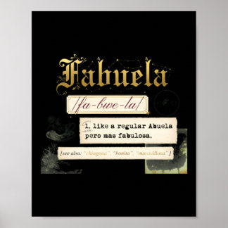 Fabuela Definitie Oma Liefhebber Cadeau Poster