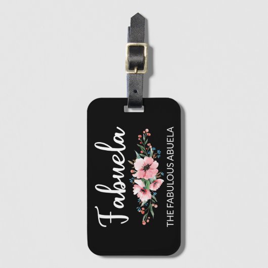 Fabuela Definition I - Fabulous Abuela Flowery Bagagelabel (Voorkant (verticaal))