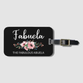 Fabuela Definition I - Fabulous Abuela Flowery Bagagelabel (Voorkant (horizontaal))